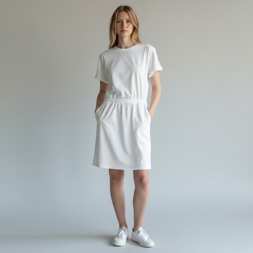 The North Face Dress Womens Medium Off White T-Shirt Elastic Waist Pockts , M